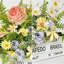 Arrangement floral rustique en bois blanc-131994473