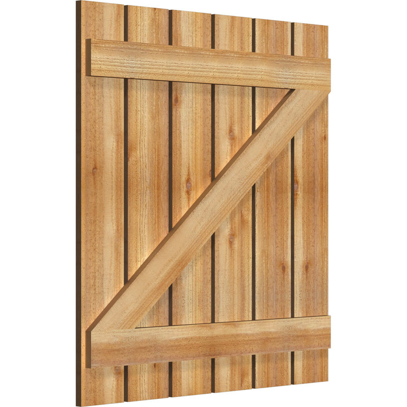 Volets espacés de 5 3/8 po avec barre en Z, cèdre rouge de l'Ouest TimberCraft (par paire), 34 3/4 po, 37 po