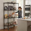 Étagères grillagées robustes à 4 niveaux réglables - supports de rangement en métal résistant à la rouille pour la cuisine, le garage, la salle de bain et le garde-manger (P 35,43 po x l 17,72 po x H 66,54 po)-129860091