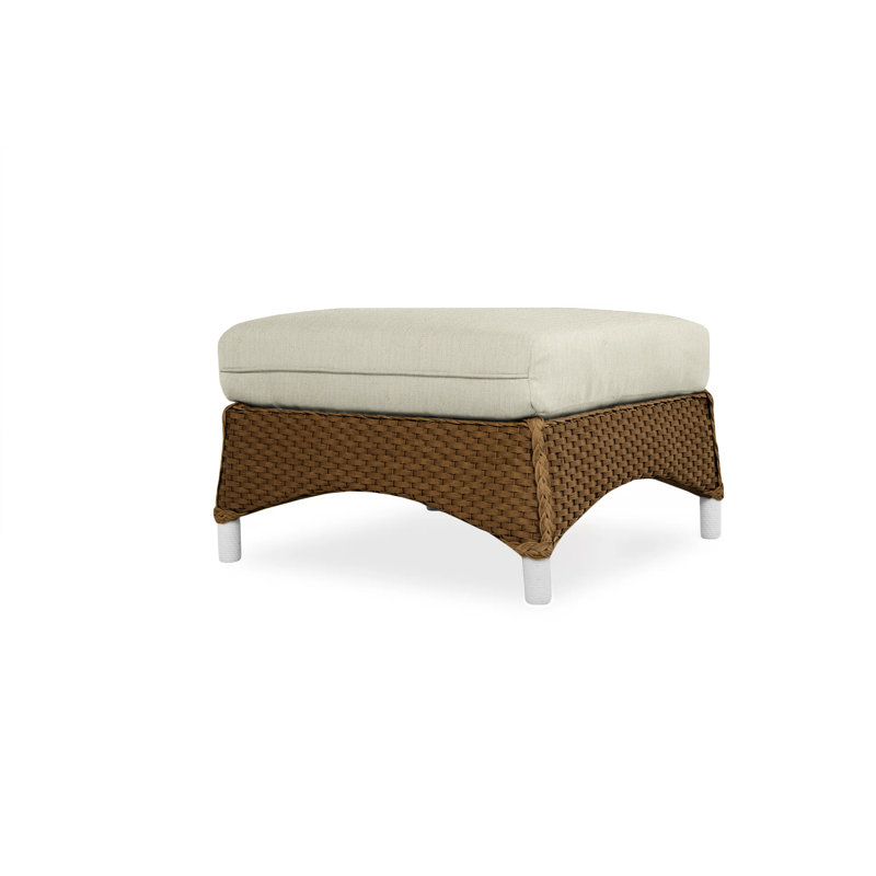 Mandalay Outdoor Ottoman, Decorline Navy, Bark