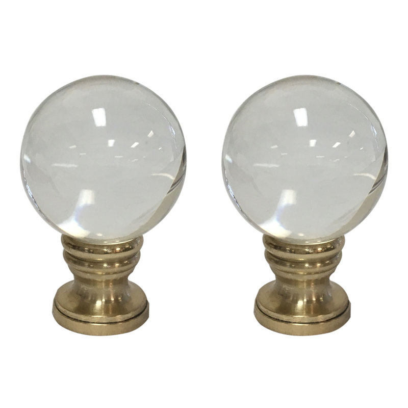 Faîteau de lampe boule de cristal, Base en laiton poli