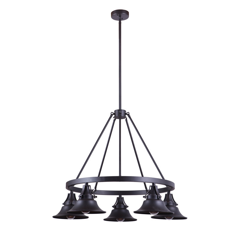 Zuckerman 5 - Light Outdoor Chandelier, Oiled Bronze Gilded