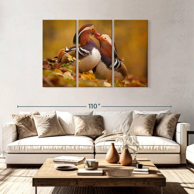 Brampt Loving Mandarin Ducks, 48" H x 74" W