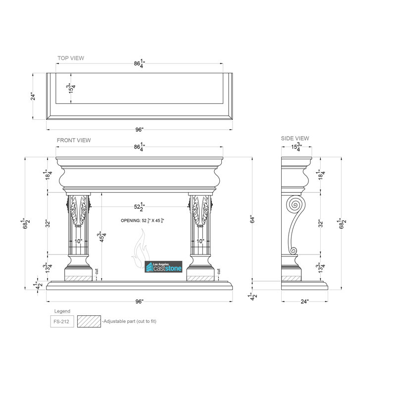 Narat Fireplace Surround, White Travertine