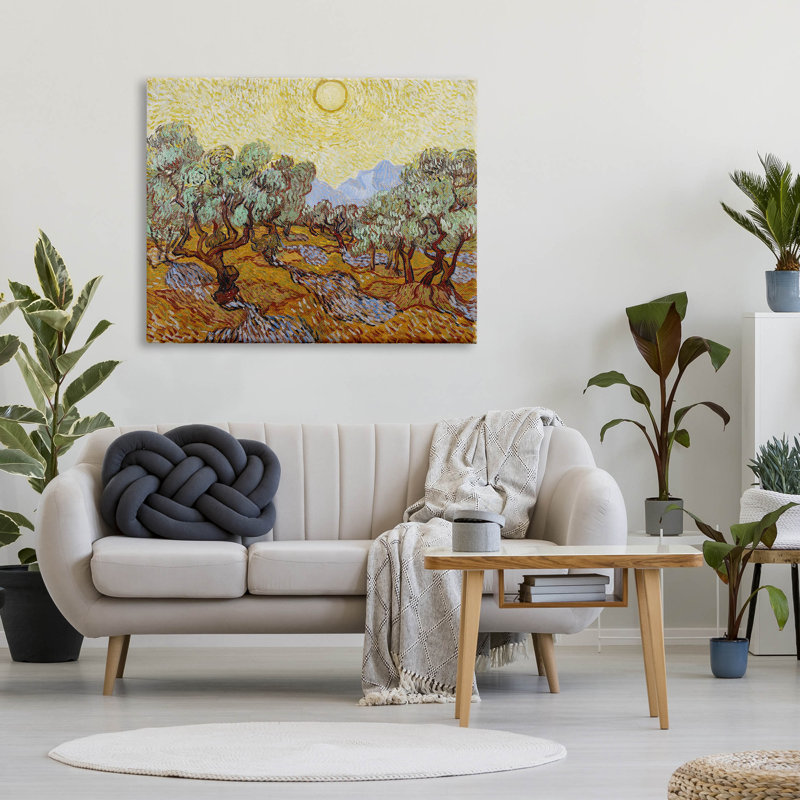 "Olive Trees Van Gogh", art mural sur toile par One1000paintings, L 48 po x H 36 po x P 1,5 po, Toile tendue