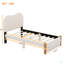 Lit plateforme simple tapissier avec pieds en bois