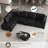 Faux Leather L-Shaped Modular Sectional Sofa-75756251-75756248