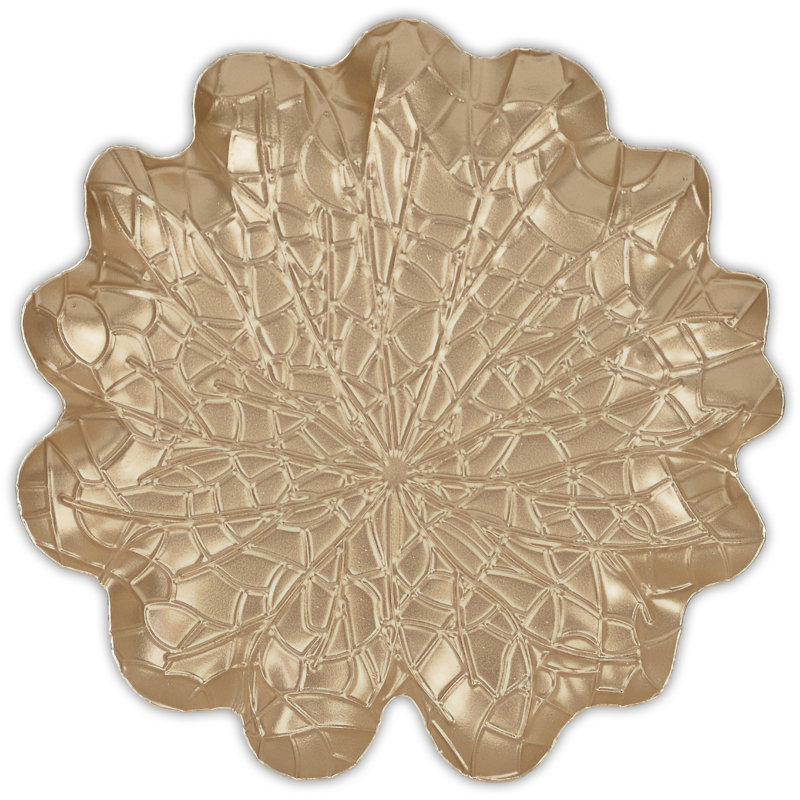Delphine Golden Metal Lilypad Catchall Tray - Medium, 7.75"W x 7.75"D x 1"H