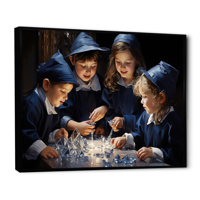 Judaïsme, famille, drame dramatique II, H 16 po x l 32 po x P 1 po, Cadre flottant noir