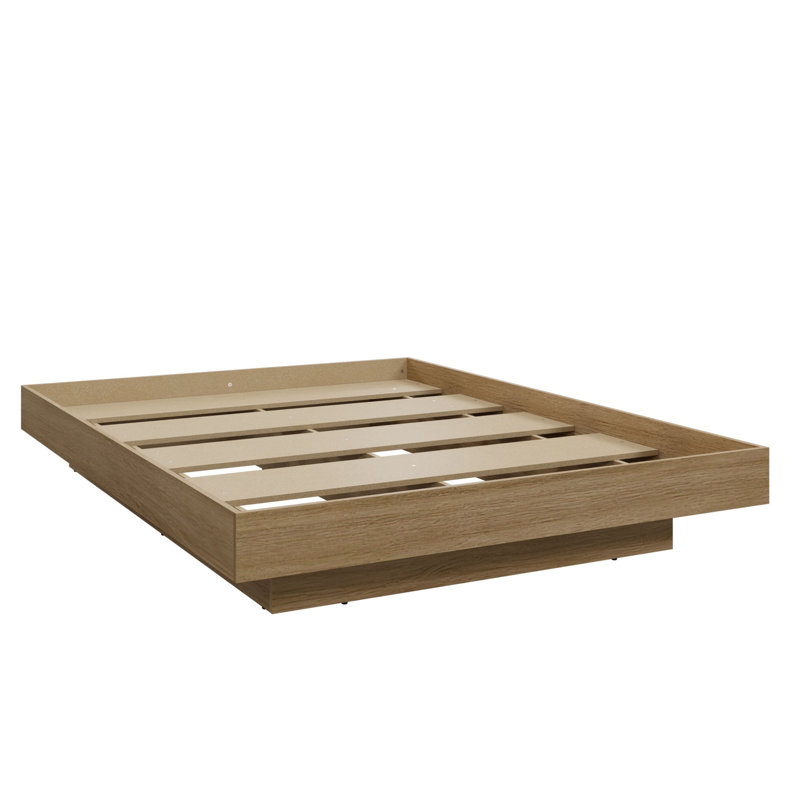 Zen KAPPA Bedroom - Platform Bed with Nightstand (1) – Easy Assembly, No Box Spring Required, Brown