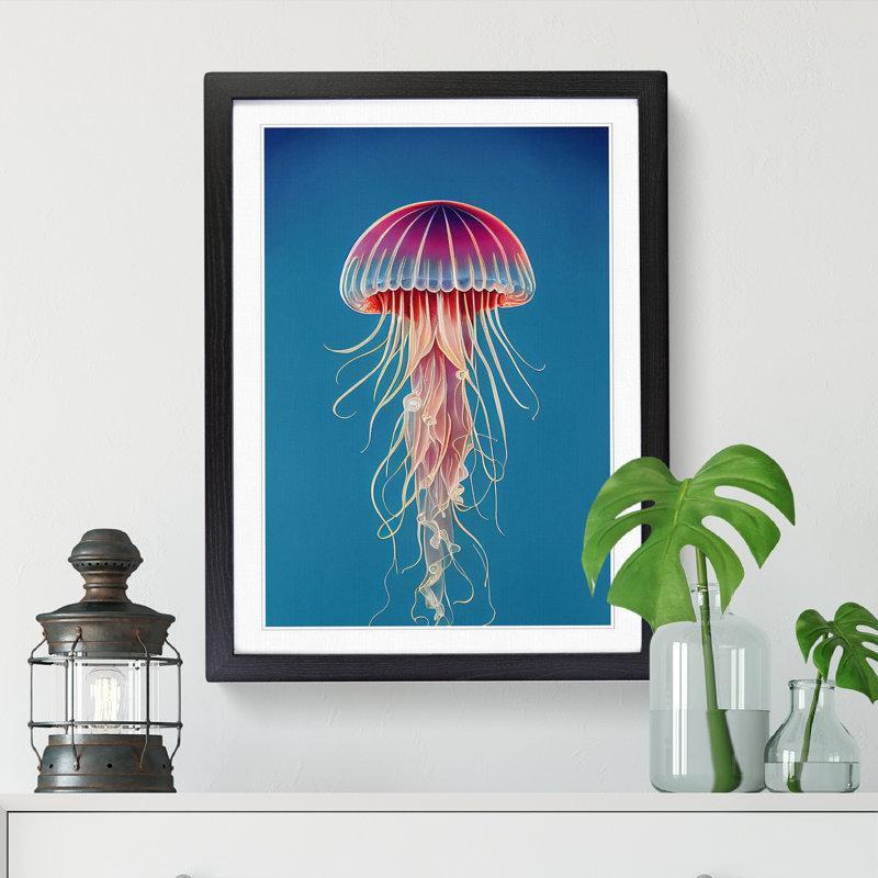Cascio Jellyfish Vol.1 - Picture Frame Print, Black, 46" H x 34" W