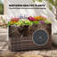 Jardinière rectangulaire haute avec doublure amovible et trous de drainage, grande jardinière en résine tressée marron pour fleurs et légumes d'intérieur et d'extérieur