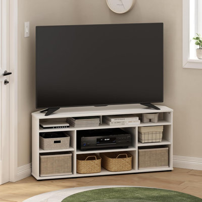  Meuble télé 55 po blanc style moderne