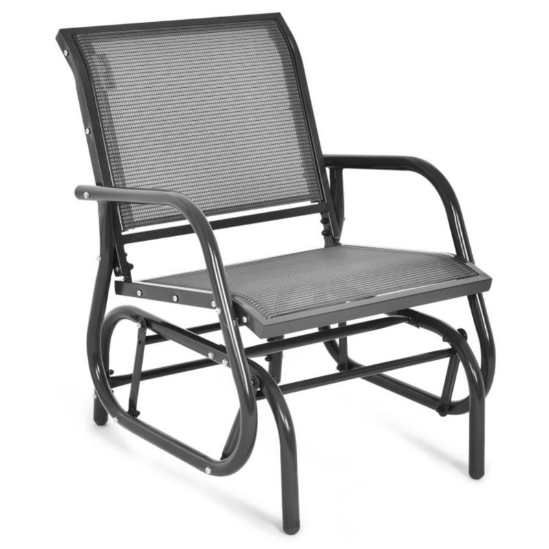 Chaise berçante d'extérieur simple avec accoudoirs et accoudoirs