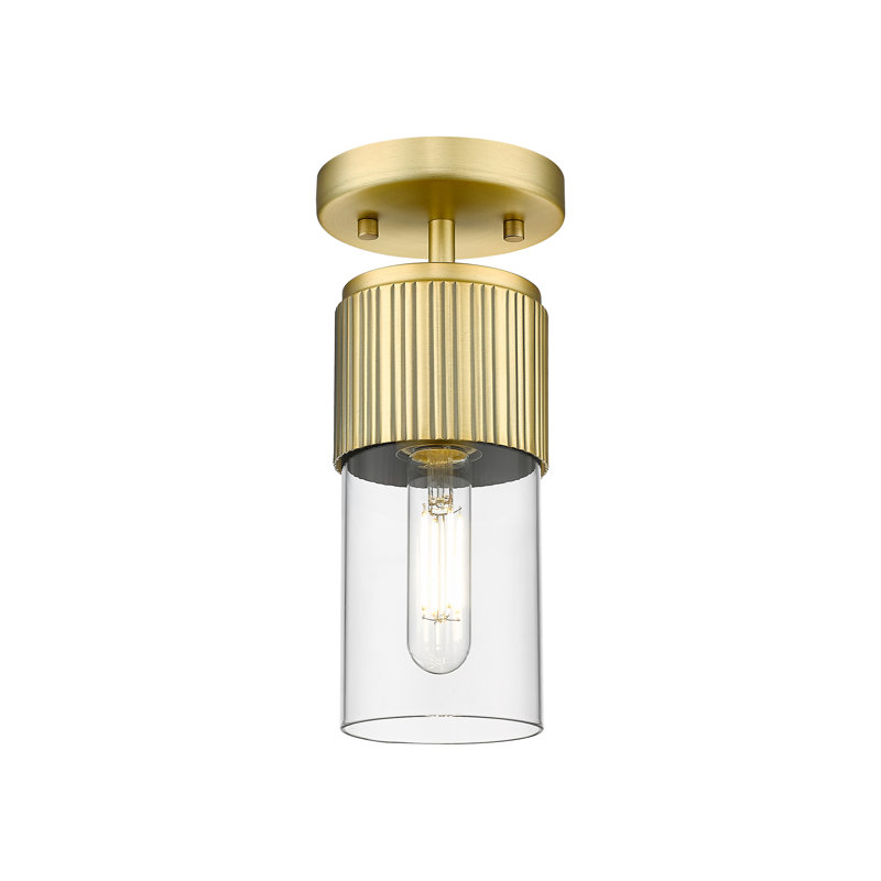 Plafonnier encastré 12 lumières Bolivar, Laiton brossé, Transparent, H 8,75 po x l 4 po x P 4 po