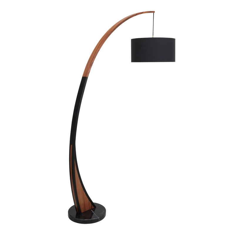 Varville 77'' Black Arched Floor Lamp