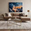 Space Rocket lance une toile murale bleue-214151036