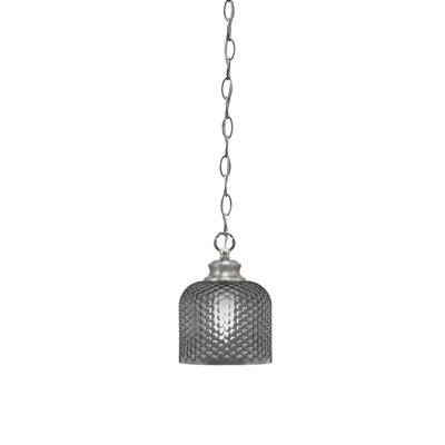 Luminaire suspendu à chaîne Quapaw avec verre texturé de 6 po