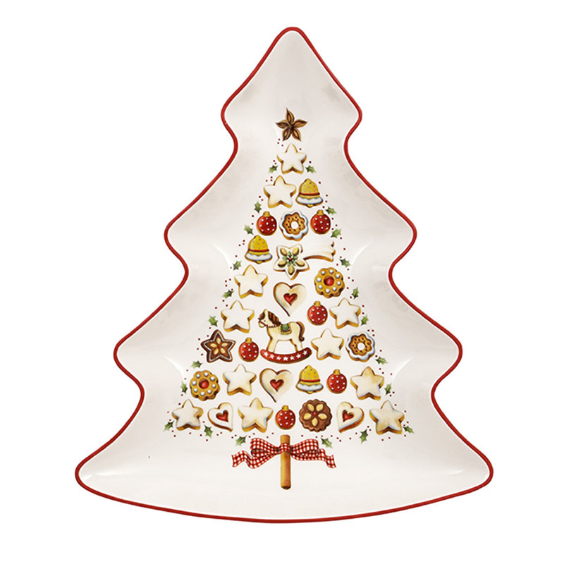 Villeroy & Boch Winter Bakery Delight Tree in Platter, 10.25" H x 6" W x 0.75" D