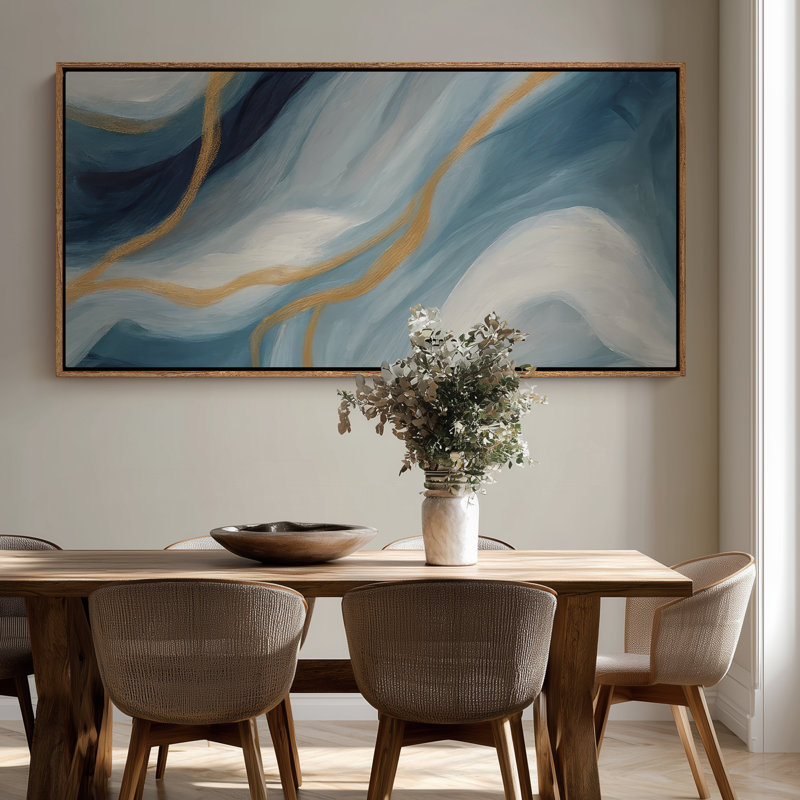 Très grand art mural rétro encadré pour art classique, H 30 po x l 60 po, Naturel