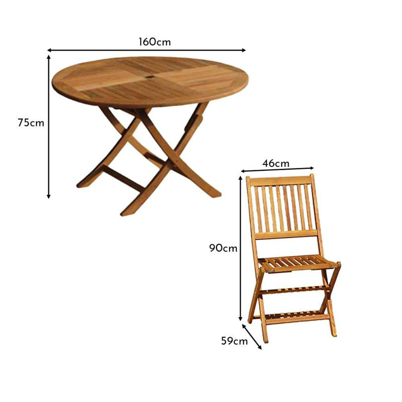 Nayoun Round 8 - Person 160cm Long Dining Set