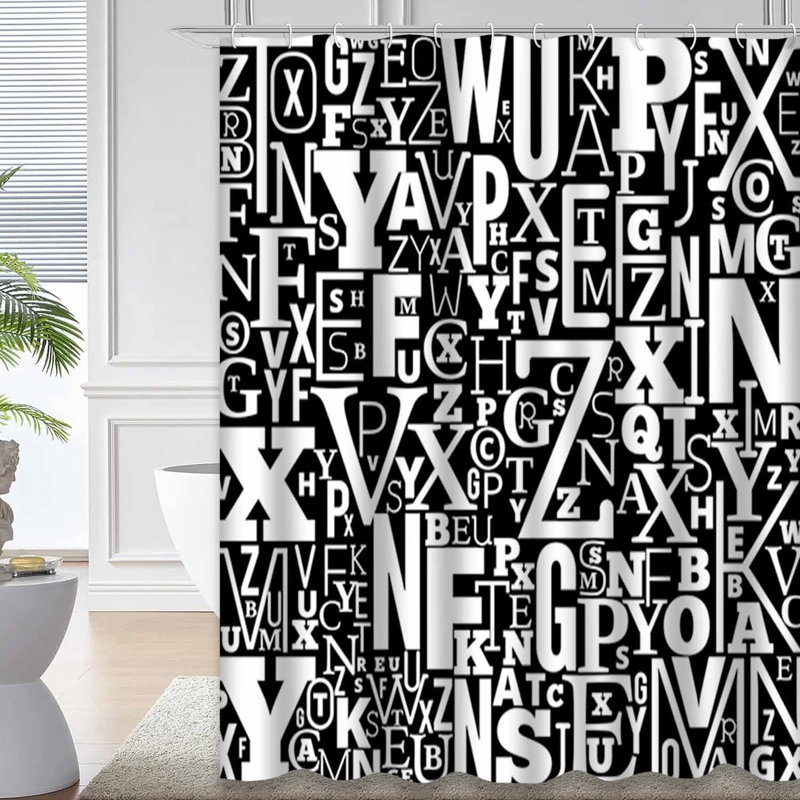 Rideau de douche Alphabet Shapes, L 72 po x l 84 po