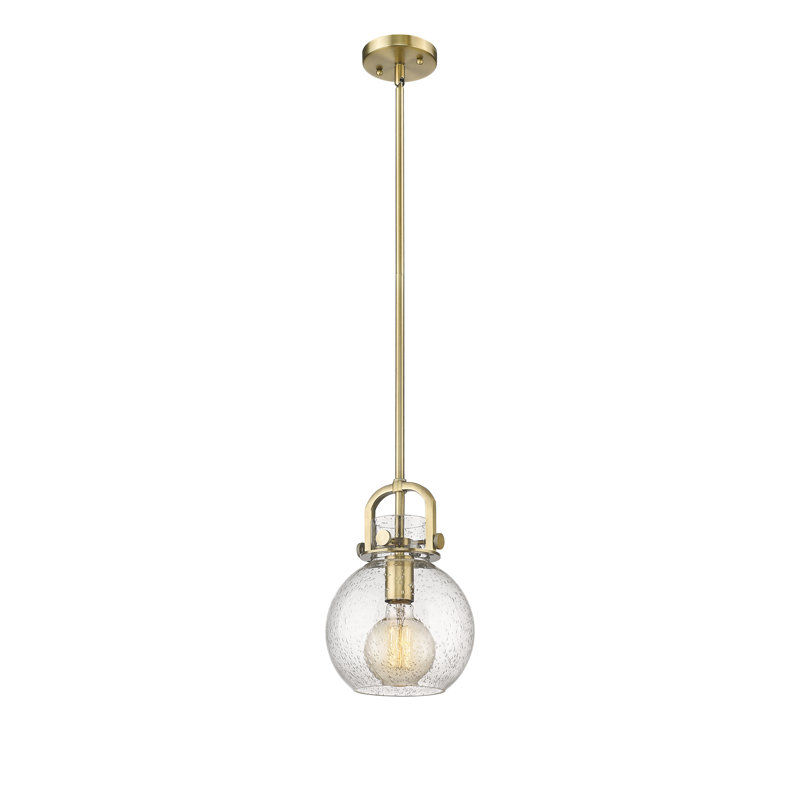 Luminaire suspendu à 1 tige Sligo, Laiton brossé, Grainé, H 11,25 po x l 8 po x P 8 po
