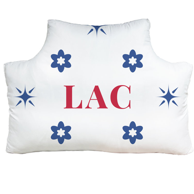 Tête de lit simple 39,5 po x 29,5 po, Coussin en coton, Blanc, rouge, bleu, LA