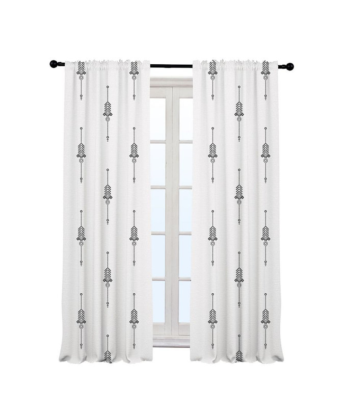 Burley Semi Sheer Curtain Pair, 140cm Width x 175cm Drop, White