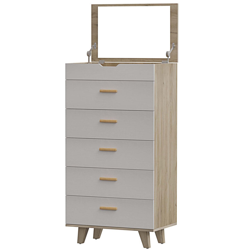 Commode 5 tiroirs avec miroir