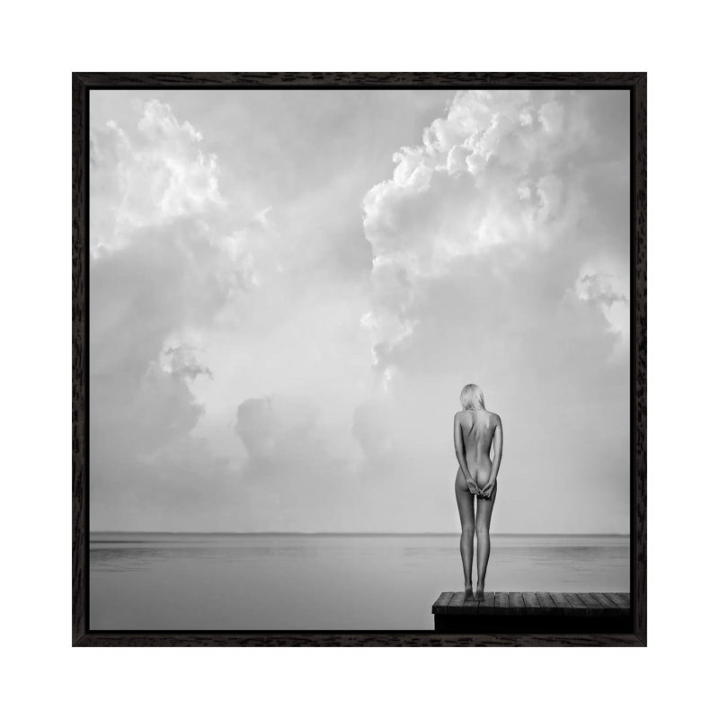 Echospace by Paulius Stefanovicius - Print on Canvas, 45.72cm H x 45.72cm W x 3.81cm D, Black Floater Framed