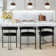 Rienna Set of 3 Mdern 24" Upholstered Velvet Solid back Counter Stool