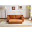 Canapé-causeuse, canapé-lit confortable à assise profonde, petit canapé moderne en velours côtelé pour la chambre à coucher du salon, coussin réversible avec coussins, aucun assemblage requis, orange