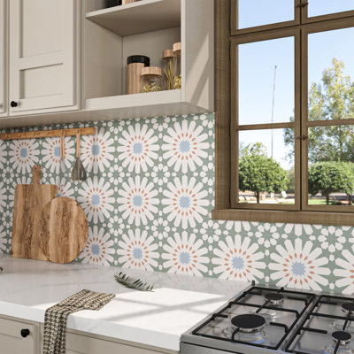 7.87 In. X 7.87 In. Vinyl Peel And Stick Backsplash Tile, Wall Tile For Kitchen And Bathroom, Colourful (10-Pack)