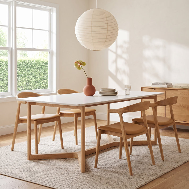 Gia Solid Wood Base Dining Table, 79.14" L x 42.92" W