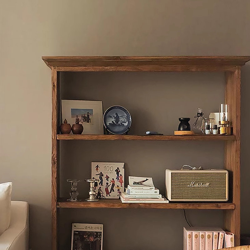 Chinese style solid wood open bookcase