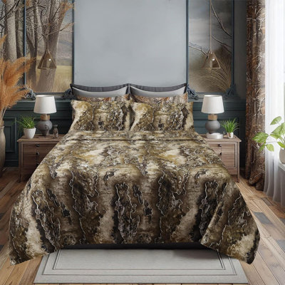 VISI-ONE Realtree Excape Queen Camo 4 Pcs Sheet Set – Lightweight, Cooling, Wrinkle-Free Microfiber 13" Deep Pocket Sheets, Unisex Rustic Western Farmhouse Style Made to Complement All Living Spaces