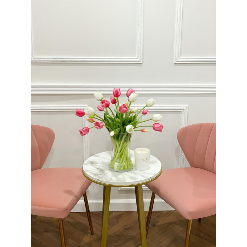 Faux Tulips Arrangement in Tall Vase