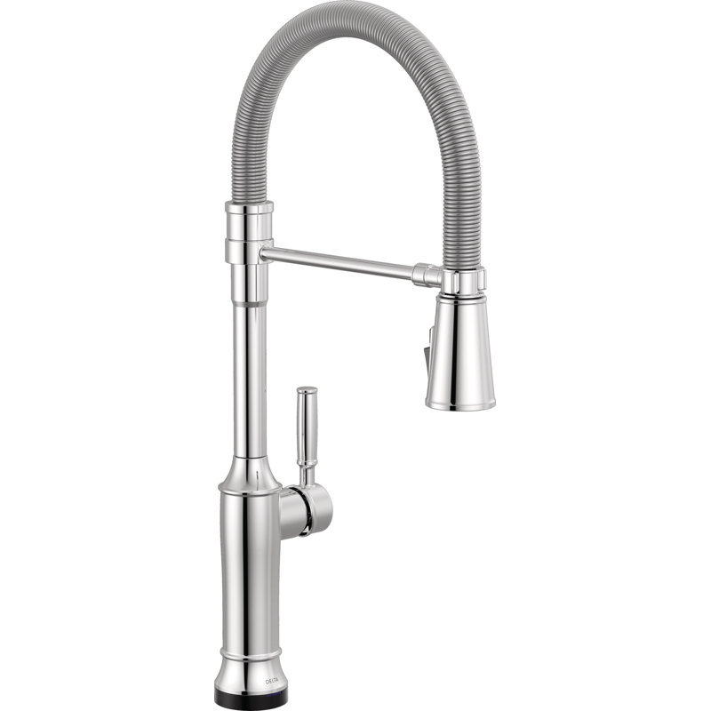 Renaldi Touchless Pro Style Commercial Kitchen Faucet with Touch Technology Chrome, Lumicoat Chrome