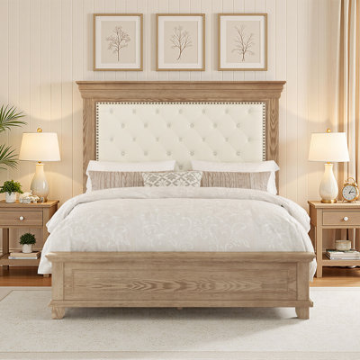 Structure de lit tapissier One Allium Way® Farmwood