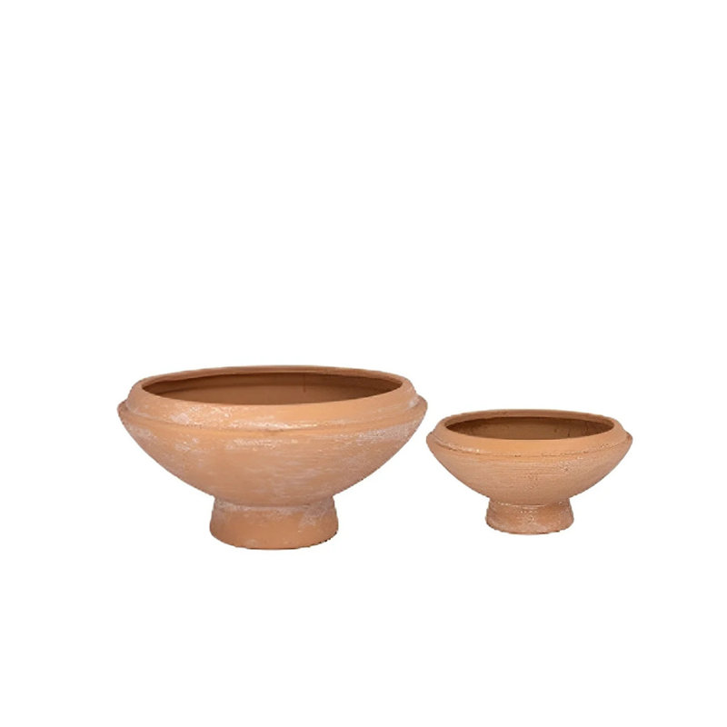Ensemble de deux pots en terre cuite poterie