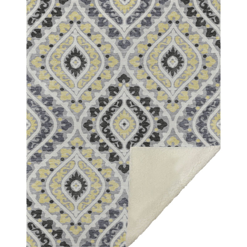 Jeté en laine Sherpa ASB761 Addison, Gris