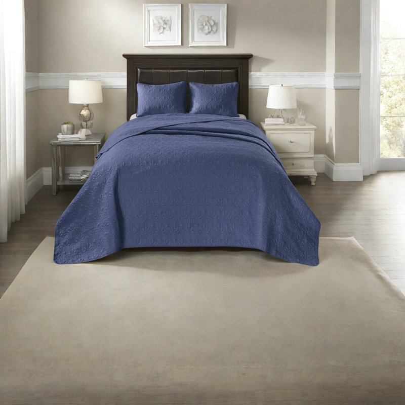 Charmants ensembles de literie en coton, confort réversible bleu marine, idéal pour les maisons confortables