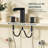 Bathroom Sink Faucet, Black Waterfall Bathroom Faucet Widespread 8 Inch 3 Hole With Pop-up Drain And Water Supply-120381087