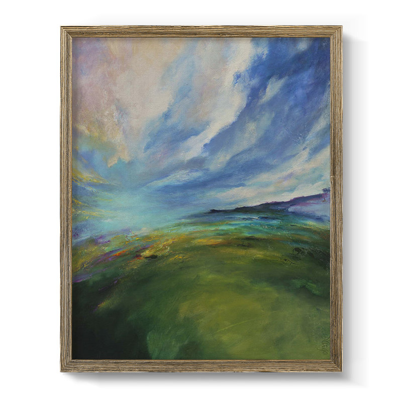 " Goldenrod Patch I ", Walnut Framed Canvas, No Mat