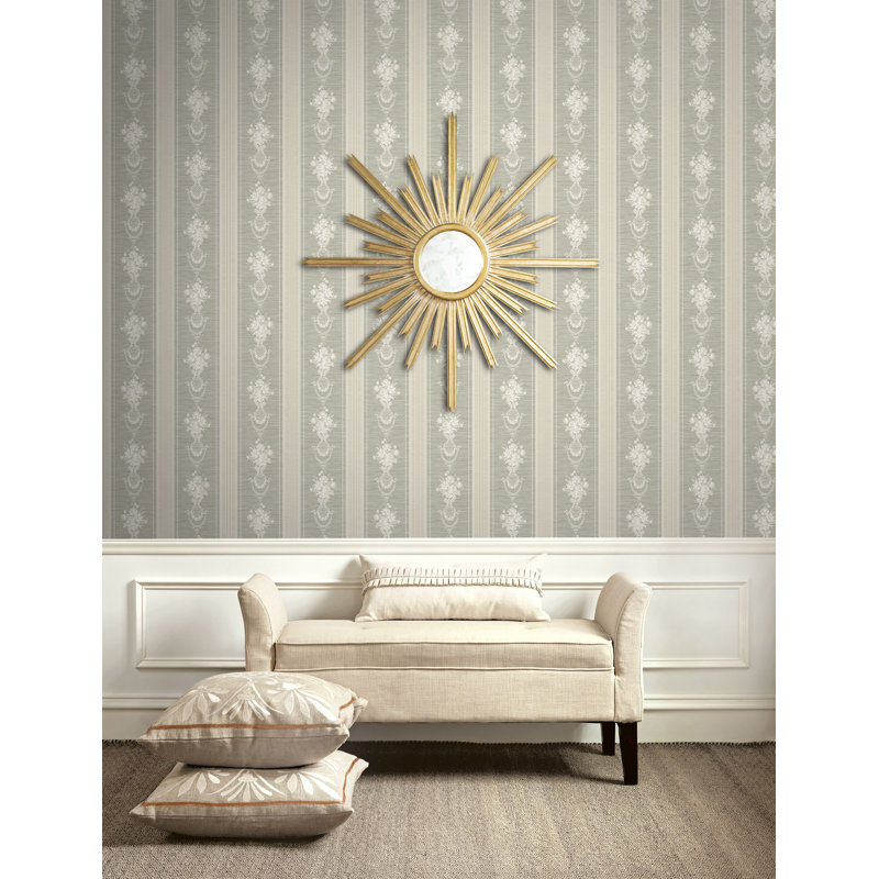 Rouleau de papier peint L 33 po x L 20,5 po One Allium Way, Vert/beige