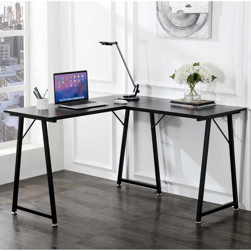 Moree L-Shaped Steel Computer Desk