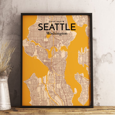 Seattle City Map - Graphic Art