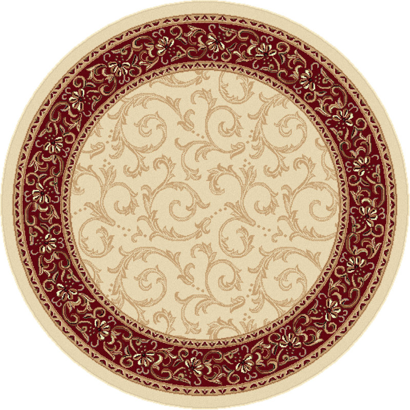 Lapoint Transitional Beige Area Rug, Round 5'3"