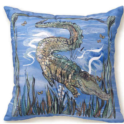 The Natural World Collection Gator Indoor/Outdoor Throw Pillow